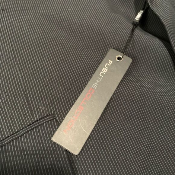 New Fubu Collection Mens Black White Striped Button Blazer Jacket Size 50L - Picture 3 of 10